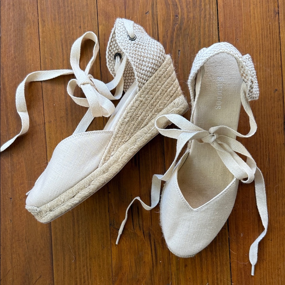 Soludos Espadrille Wedges neutral size 8